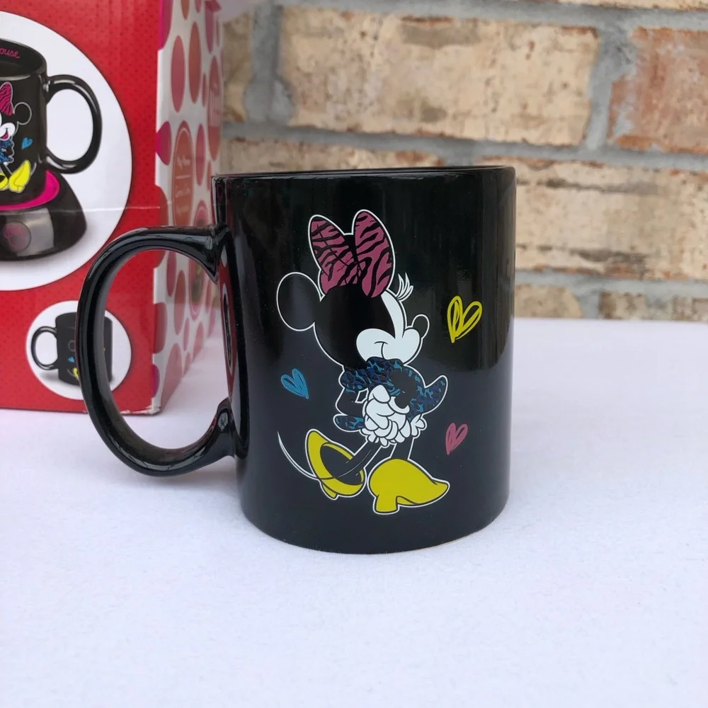 Disney Classic Minnie Mouse Set Electric Coffee‎ Mug Warmer & Ceramic Coffee Mug
